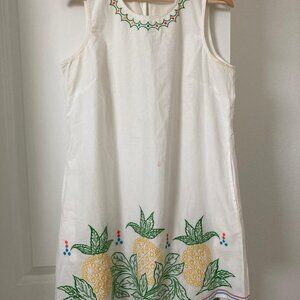 Anthropologie Roller Rabbit White Dress 100% Cotton